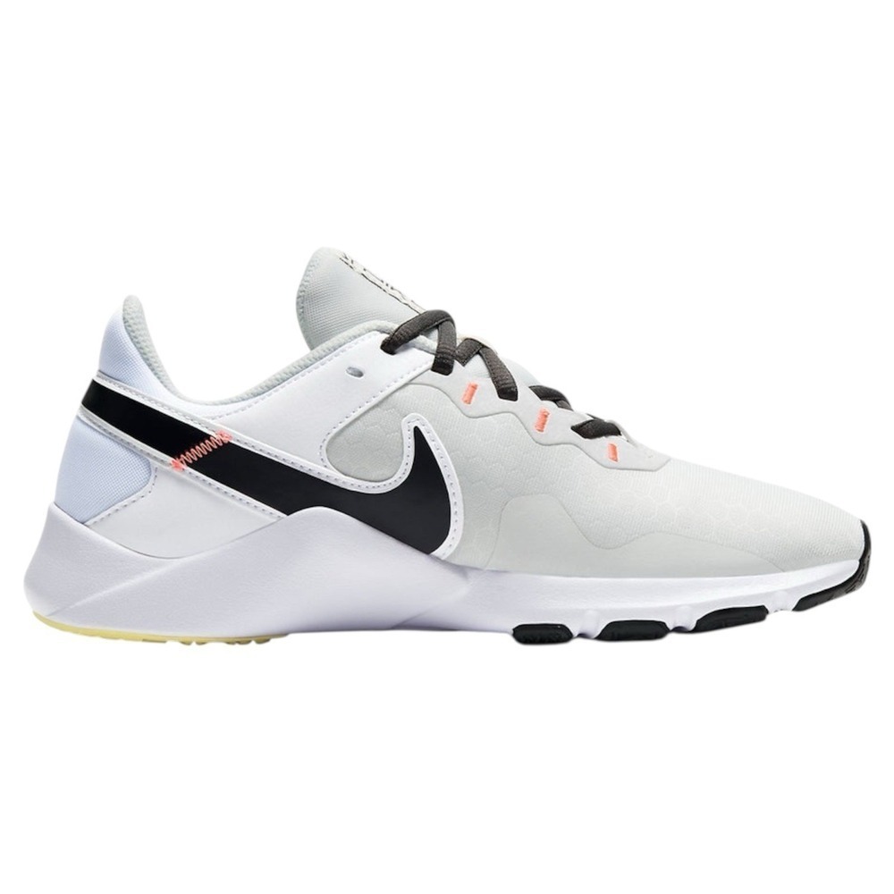 Nike Legend Essential 2 Women Size 5 Black White Yellow Sneakers
